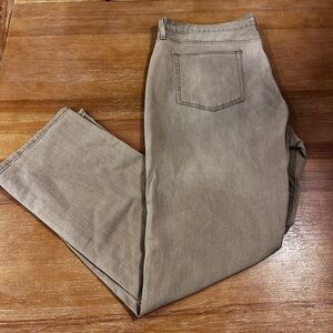 Cremieux Premium Denim Mens 38x32 Relaxed Straight Fit Tan Ombre Stretch Jeans